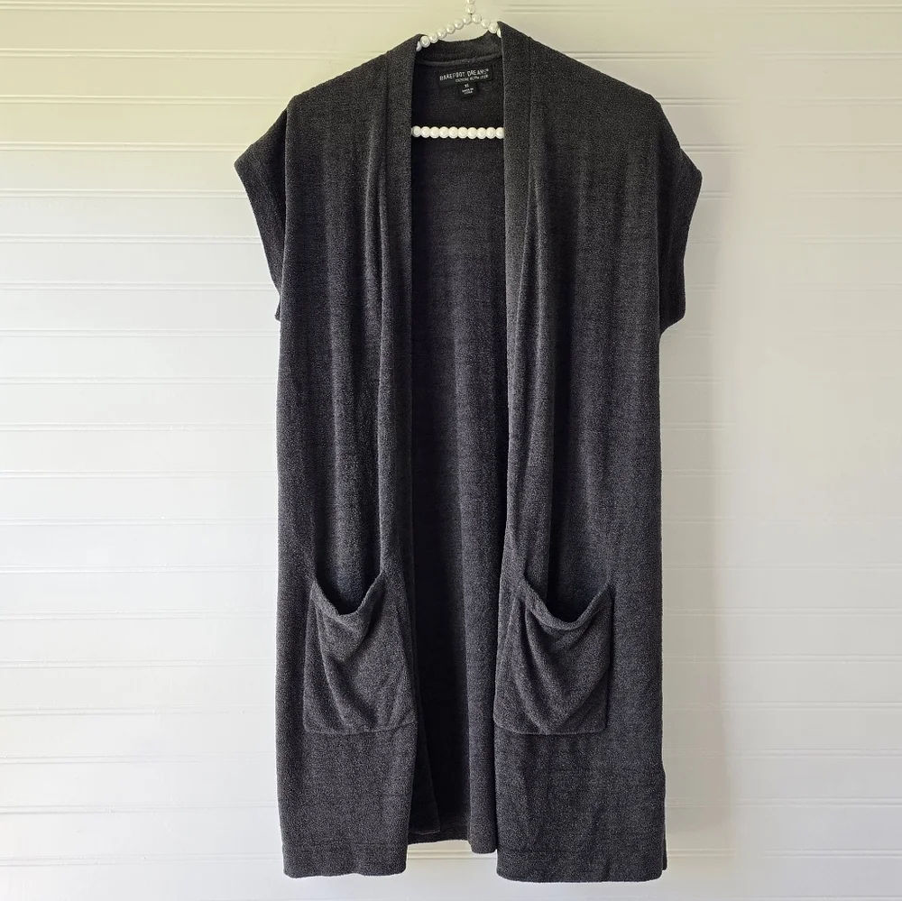 Barefoot Dreams Cozychic Ultra Light Gray Cardi Vest XS
